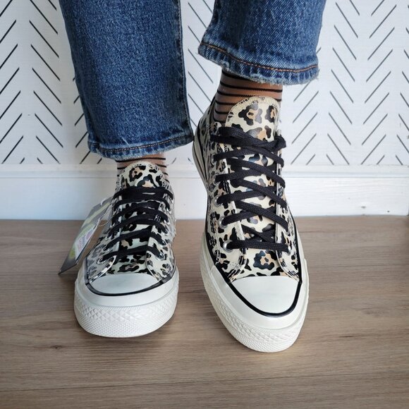 Chuck 70 Glow-In-The-Dark Leopard Animal Print Sz 8 Women Shoes Sneaker A15033C - Picture 5 of 12